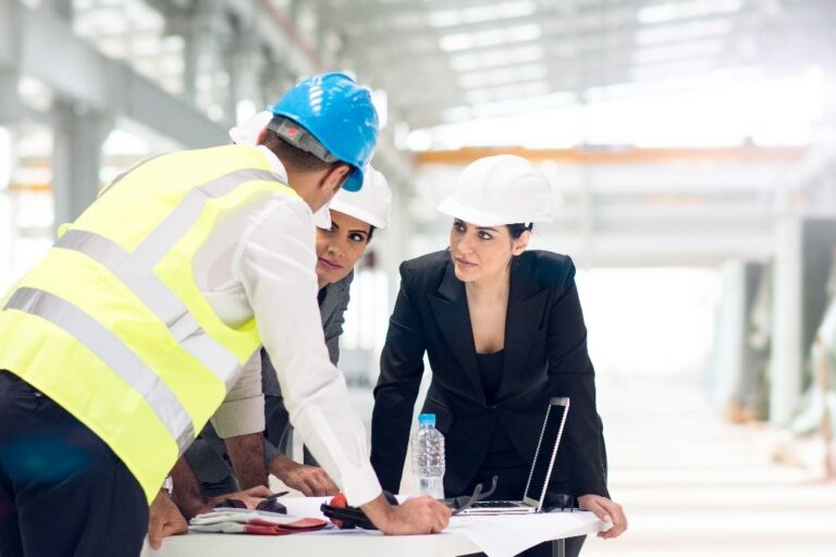workers discussing